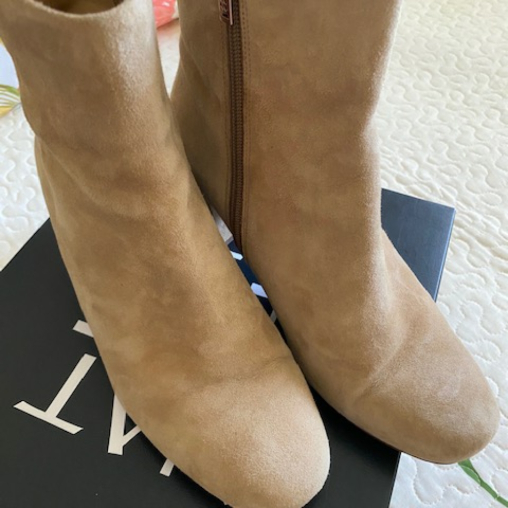 Naturalizer Nude Suede Booties